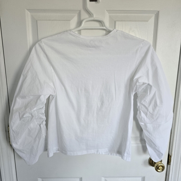 ZARA White Top Puff Sleeves M - Picture 9 of 11